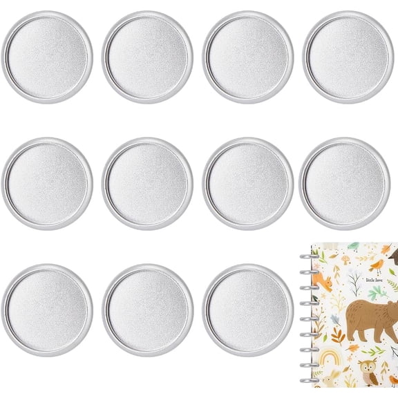 11Pcs Aluminium Alloy Binding Discs 1.1inch Flat Round Discbound Metal Expansion Discs for DIY Planner Discbound Notebook Artwork Platinum 5mm Thick Silver