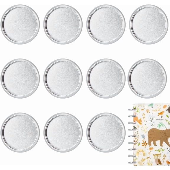 11Pcs Aluminium Alloy Binding Discs 1.1inch Flat Round Discbound Metal Expansion Discs for DIY Planner Discbound Notebook Artwork Platinum 5mm Thick SilverDIY