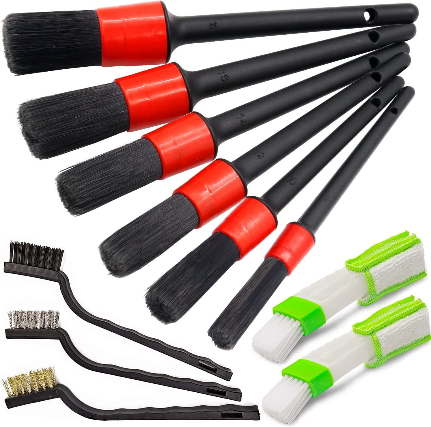 11Pcs Car Cleaning Brushes,Auto Detailing Brushes Set for Cleaning