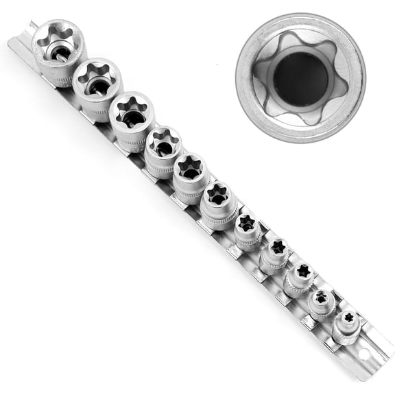 11Pcs E Torx Socket Set Female External Star Socket Set E4 - E20 Torque Socket Set