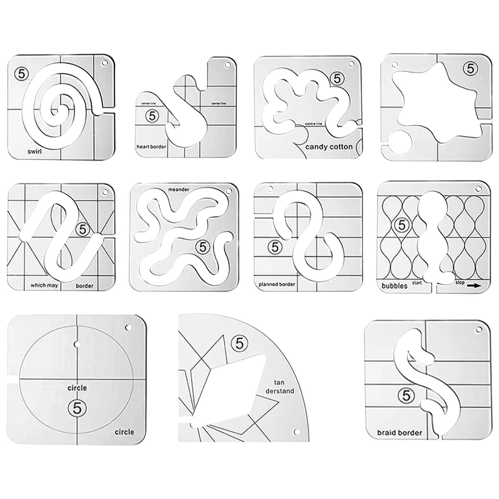 Plastic Embroidery Template Quilting Stencils Patchwork Tools Handmade DIY  F9K1 