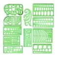 thumbnail image 1 of 11Pcs Geometric Drawing Templates Stencils Clear Measuring Template Rulers Geometric Shape Drawing Template For Drafting, 1 of 7