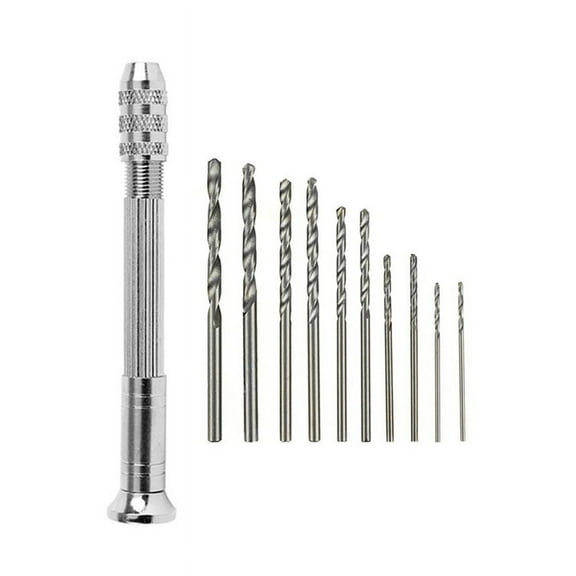 11Pcs Hand Drill Set 0.5-2.0mm Woodworking Hand Punch Tool Hardware Clock Maintenance Kit