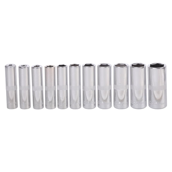 11Pcs Hex Socket Wrench Head Key Socket Wrench Hexagonal Sleeve Long Sleeve For Ratchet Wrench Auto Repair Accessories