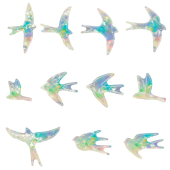 11Pcs Large Swallow Window Stickers Anti Collision Rainbow Window Decals Static Birds Suncatchers Crash Proof Window Clings for making