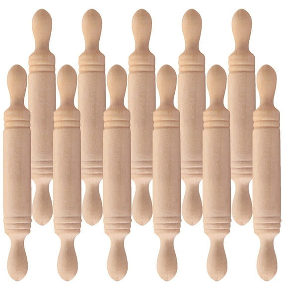 11Pcs Mini Rolling Pin Wooden Rolling Pin Craft Mini House Rolling Pin Prop Mini House Decor