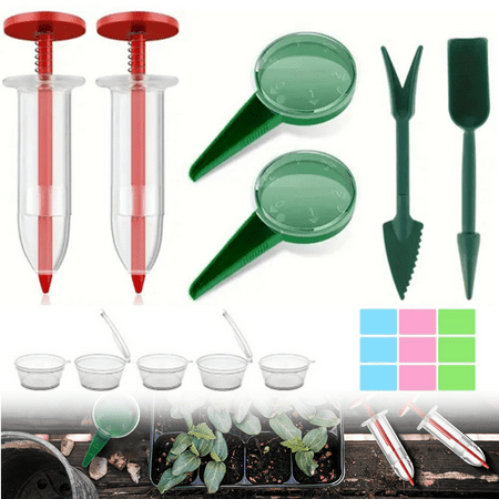 11Pcs Mini Seed Spreader Set, Seed Planter Tool for Small Seed, Tiny Seed Dispenser with 5 Seed Storage Box, Seed Sower