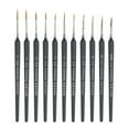 thumbnail image 1 of 11Pcs Miniature Detail Paint Brush Set with Natural Wood Handle, Durable Miniature Paint Brushes, Mini Small Painting Brushes for Art, Crafts, Acrylic, Watercolor, Oil, Model, Face(Black1,7x0.2"), 1 of 7