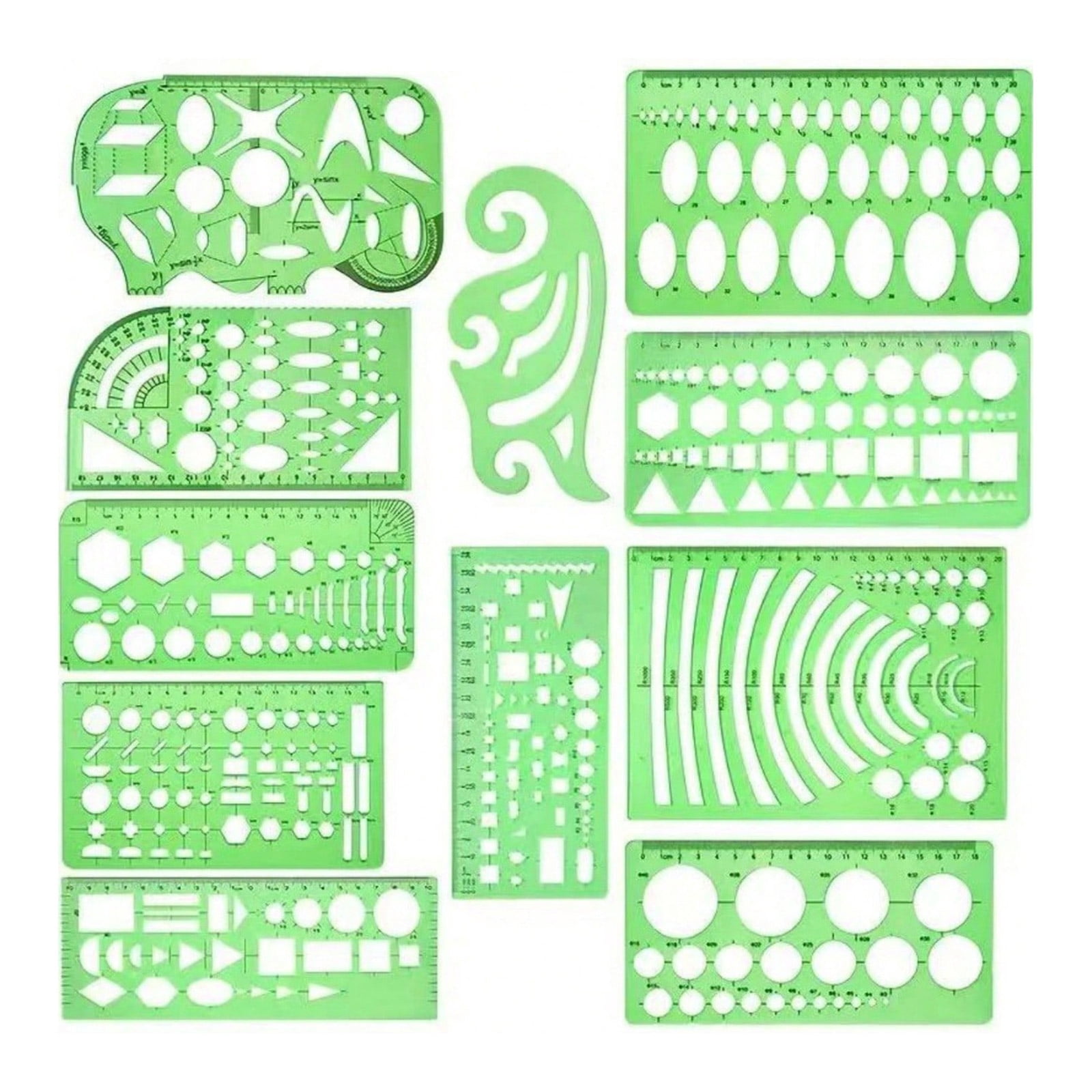 11Pcs Multipurpose Geometry Stencils Set Geometric Drawing Templates ...