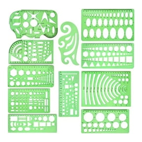 11Pcs Multipurpose Geometry Stencils Set Geometric Drawing Templates Measuring Templates Ruler for Quilting Engineering