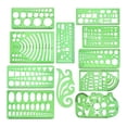 Point Drawing Engineering 11Pcs Multipurpose Geometry Stencils Set Geometric Drawing Templates ...