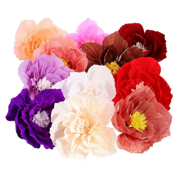 11Pcs Paper Flower Decorations for Wall Decoration Showcase Paper Flowers (Mixed Color)