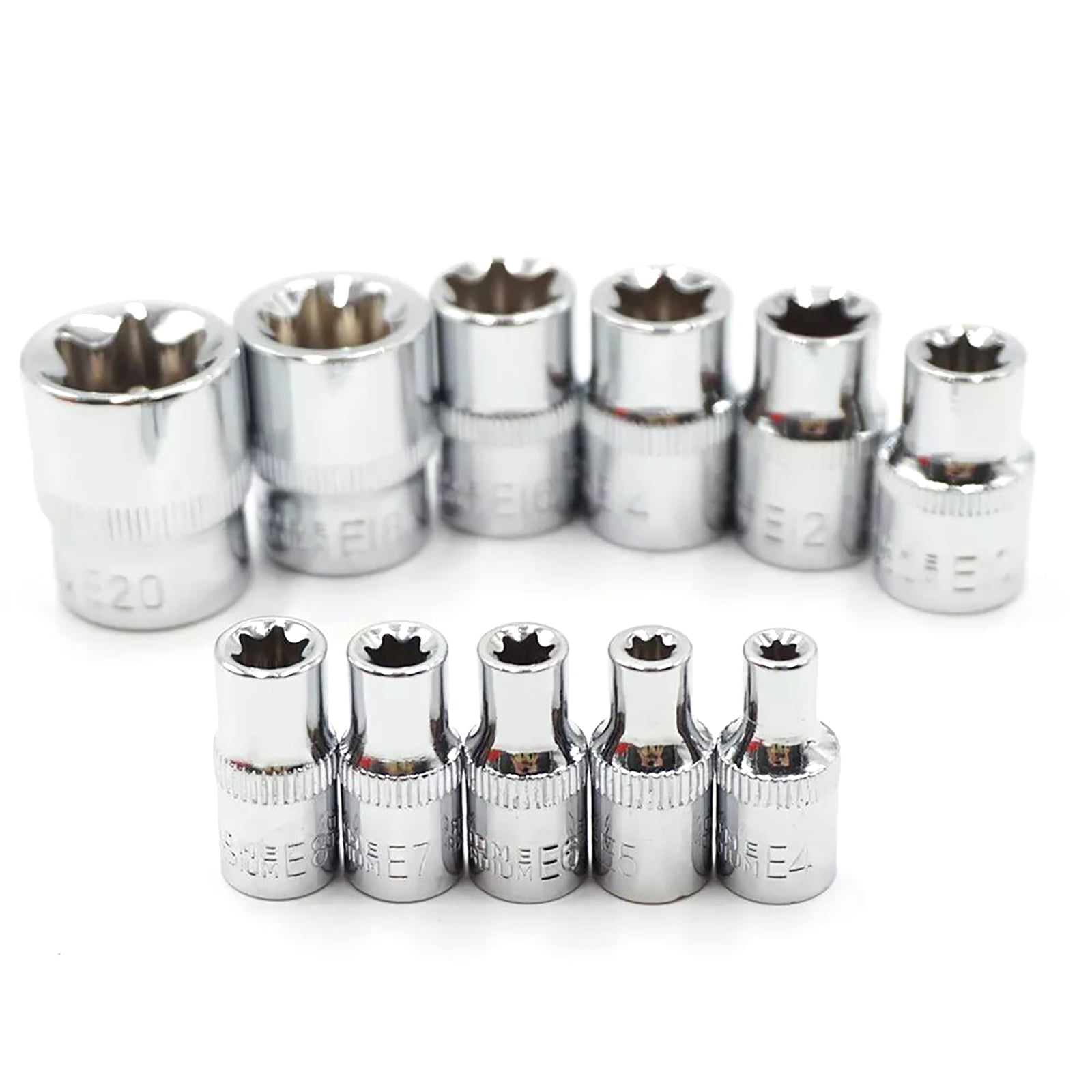11Pcs Premium Heat Treated Star Socket Set Chrome Vanadium Steel Strong ...