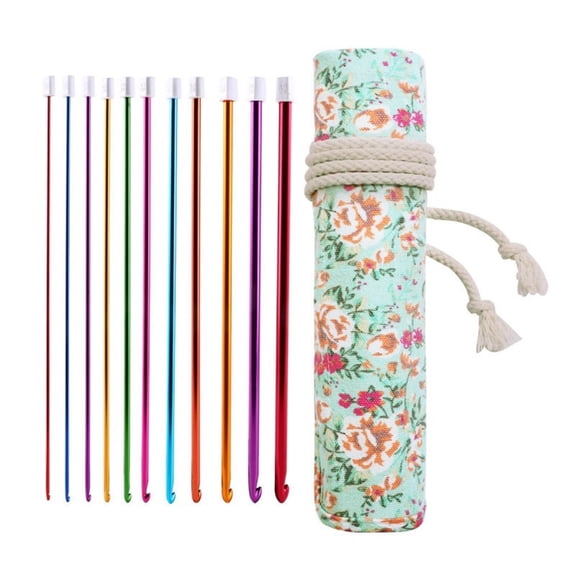 11Pcs Professional Tunisian Crochet Hook 27cm Aluminum Afghan Knitting Needle