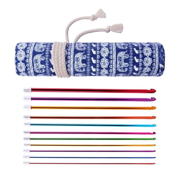 11Pcs Professional Tunisian Crochet Hook 27cm Long Aluminum Afghan Knitting Needle For Blanket Sweater Scarf Bag 2mm-8mm