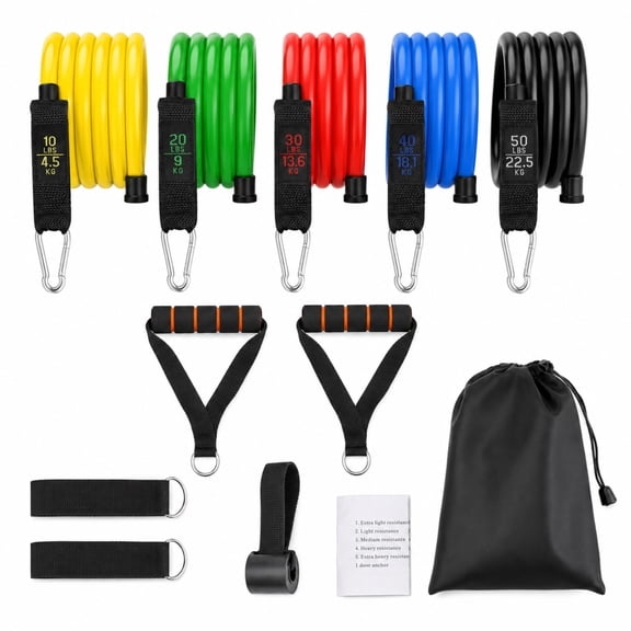 Celectigo 5 Levels Resistance Band Set with Handles, Ankle Straps and Door Anchor