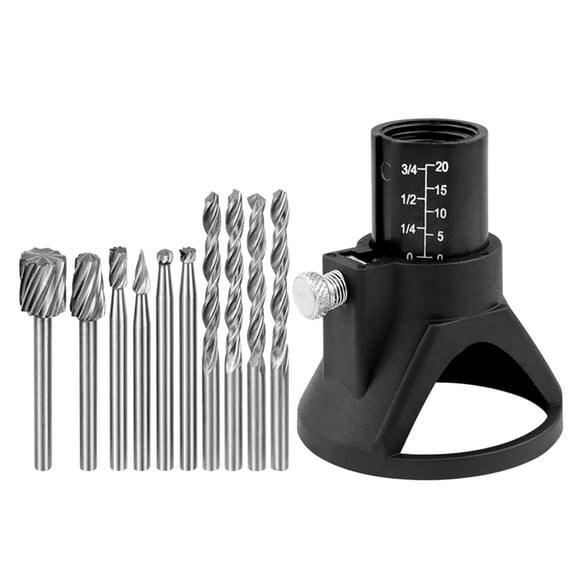 11Pcs Rotary Carving Locators Positioner Woodworking Locators Set Cutting Guide Attachment Kits Twist Drill Bit Crafting