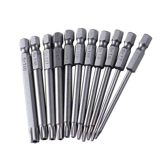 11Pcs Screwdriver Bit Set 6.35mm Hexagon Shank Security Tip T7 T8 T9 T20 T25 T27 T30 T40 Screwdriver Bit