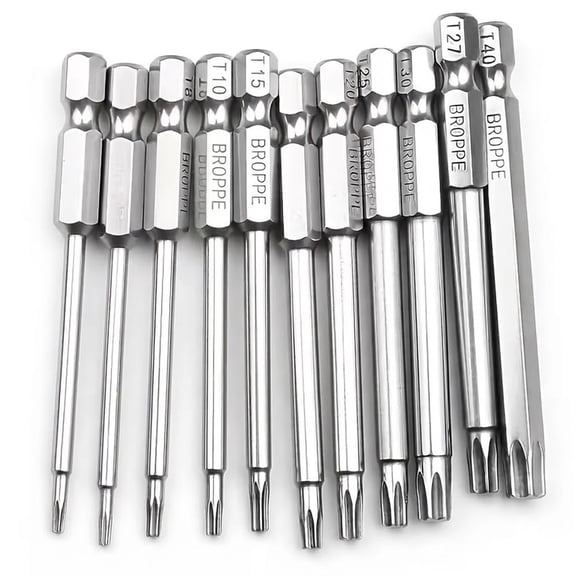 11Pcs Screwdriver Bit Set,S2 Steel Magnetic Screwdriver Set,3-Inch Star-Shaped Hex Bit Sets for Automotive and Electrical Repairs (T6T40)