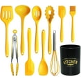 thumbnail image 1 of 11Pcs Silicone Cooking Utensils Set - Heat Resistant Kitchen Tools, Spatula, Turner, Tongs, Spoon, Whisk, BPA Free, Dishwasher Safe, Nonstick Cookware Utensils (Yellow), 1 of 2