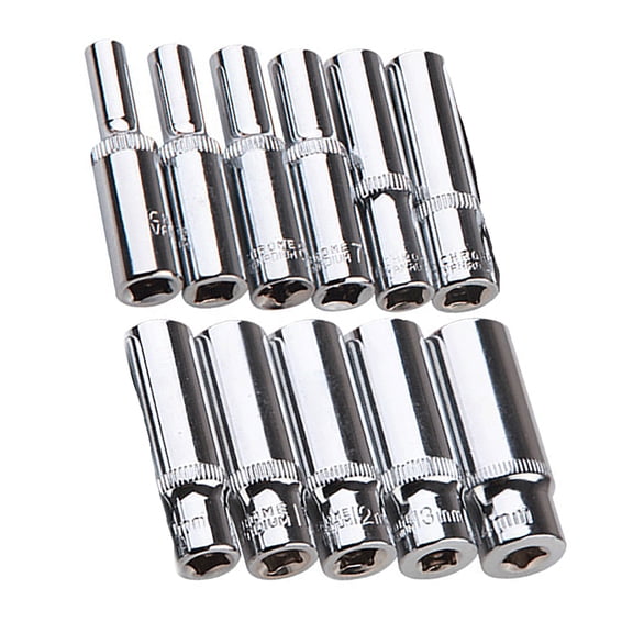 11Pcs Socket Set Hexagonal Long Socket Set 1/4inch Wrenches Socket Set Extension for Home Car Repair