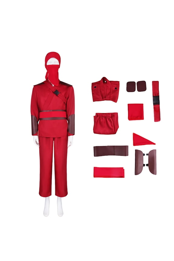 11Pcs Spider Ninja Costume, Traditional Warrior Role Play Outfit, Spider Ninja Fighter Fancy Dress, Halloween Spider Ninja Attire, Spider Traditional Ninja Multi Piece Full Cosplay Costume Set, XXL