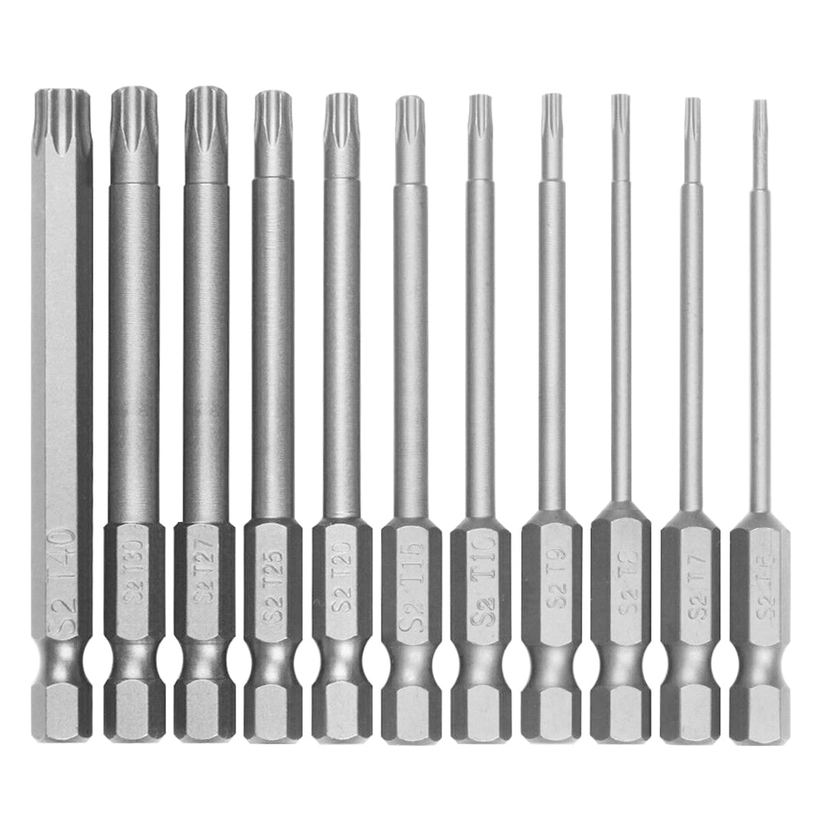 11Pcs Torx Screwdriver Bit Set 1/4 Inch Hex Shank Tough Torx Star Hex