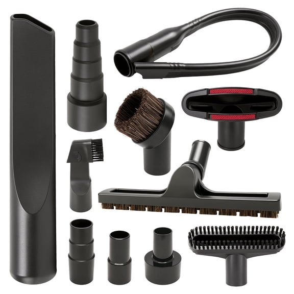 11Pcs Universal Vacuum Attachment Kit with 5 Size Cuttable Adapter Wet Dry Use Home Car Cleaning Accessory Set