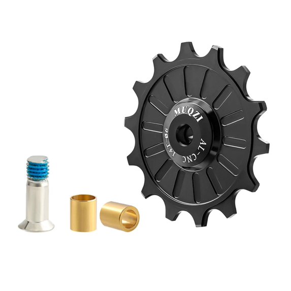 11T/12T/13T/14T/15T/16T/17T Rear Derailleur Pulley, Bike Ceramic Bearing Jockey Wheel Aluminium Alloy Rear Derailleur Guide Roller 14T Black