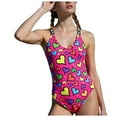 thumbnail image 1 of 11T Bathing Suits For Girls Girls One Piece Swimsuits Quick Dry Crossback One Piece Beach Swimwear Bathing Suit with Adjustable Strap, 1 of 9
