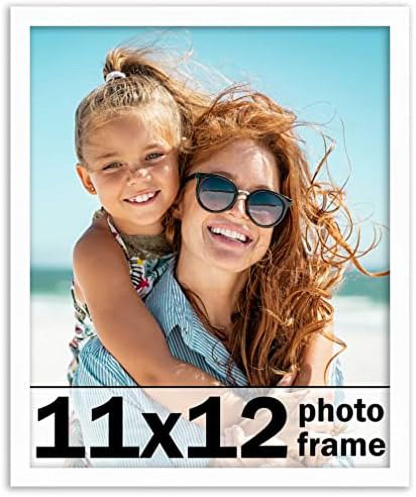 11X12 Frame White Solid Wood Picture Frame Includes UV Shatter Guard