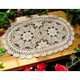 thumbnail image 1 of 11X19 Inch 100% Cotton Handmade Lace Crochet Oval Table mats Placemats Doily Doilies, 1 of 7