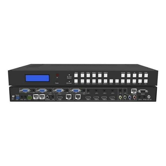 11X2 Presentation Scaler Switcher with VGA, HDMI, YPbPr CV HDBaseT Input & Output