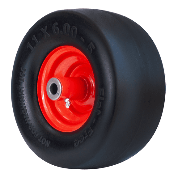 Hi-Run Smooth 11X6.00-5 Flat Free Lawn Mower Tire & Wheel Assembly