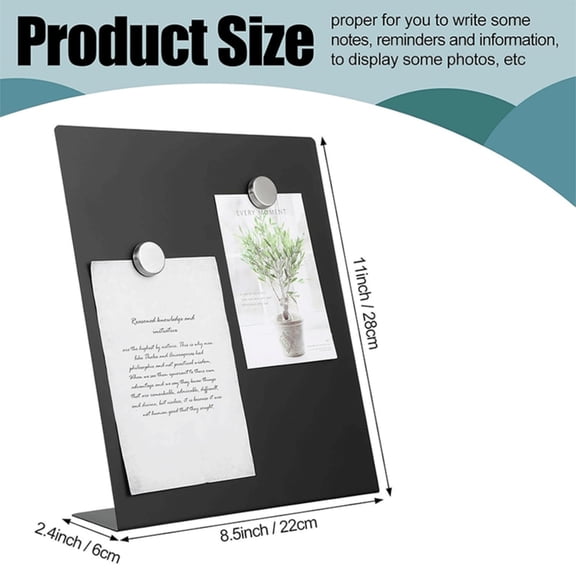 11X8.5 inch Magnetic Bulletin Board, Metal Magnet Board Magnet, Display Stand Magnetic Board with Stand ,for Tabletop Desktop Home Kitchen office Decor
