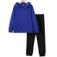 thumbnail image 1 of 11Y Big Boys Clothes Big Boys Outfits 11-12 Years Boys Long Sleeve Hooded Solid Color Top Pants 2PCS Boys Fall Winter Clothing Set Blue, 1 of 8