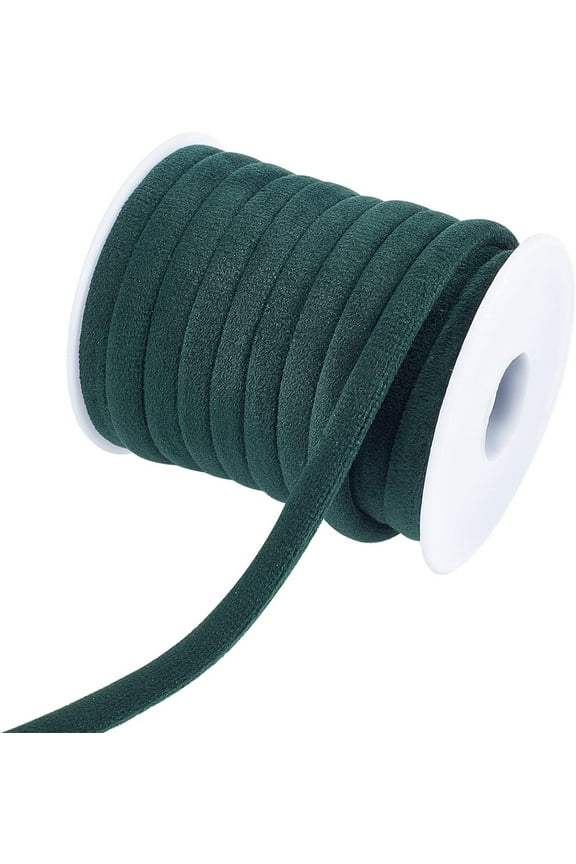 11Yards 8mm Velvet Cord Soft Velvet Round Choker Cord DIY Craft Velvet Ribbon String with Spool for Choker Necklace Jewelry Making Sewing DIY Handmade Christmas Wrapper Velvet