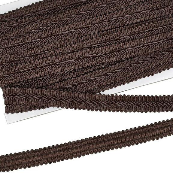 DIY 11Yards Polyester Woven Braid Trim 5/8inch/16mm Centipede Lace Ribbons Gimp Braid Trim Coconut Brown Decorative Gimp Braid Trim French Gimp Basic for Costume DIY Crafts Sewing DIY
