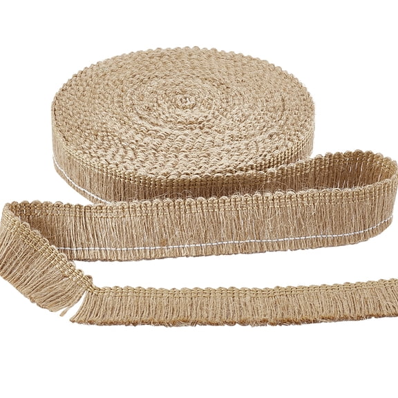 11Yds Burlap Fringe Tassel Trim 1" Width Chainette Jute Lace Ribbon Decorative Handmade Fringe Edge Trimming
