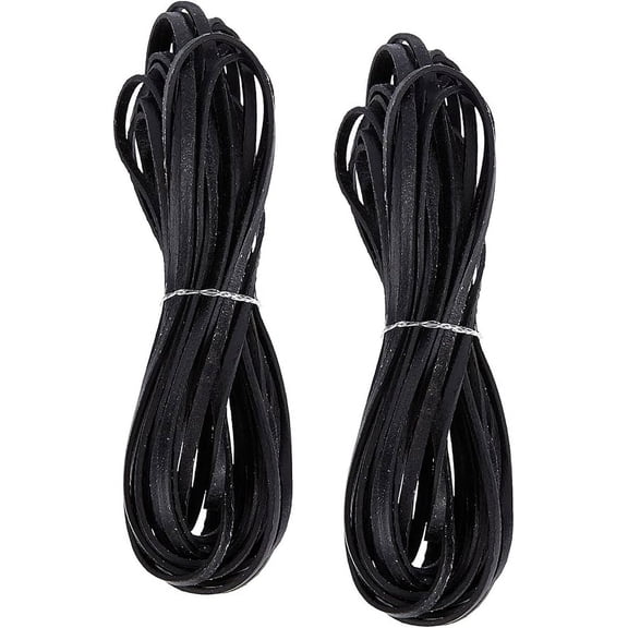 11Yds Flat Genuine Leather Cord String Leather Shoelace Boot Lace Strips Cowhide Braiding String Roll for Jewelry Making Black