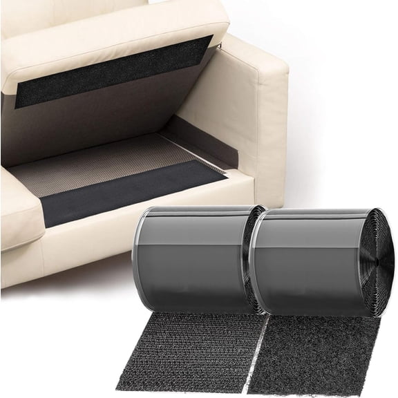 11cm(4.3") X 6M(19.7FT) Non Slip Couch Cushion Grips Holders Mattress Pads Strips Keep Mattress Bed Sheet Sofa Couch Cushion from Sliding Self Adhesive Hook and Loop Tape for Mattress Furniture