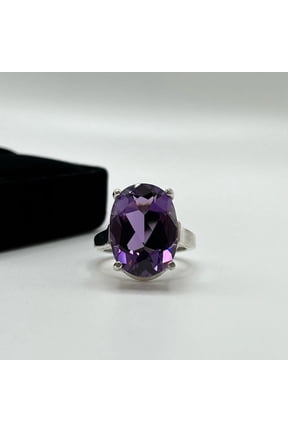 11ct Royal Purple Natural Amethyst Ring Amethyst Holiday Jewelry Gift February Birthstone Mother Sister Wife Fiancé Bride