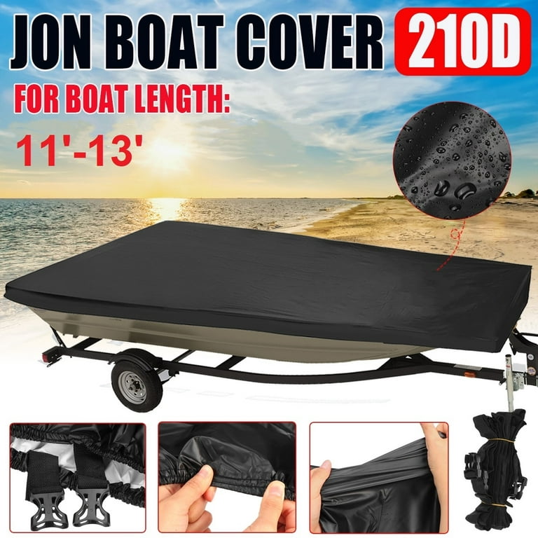 11ft-13ft Jon Boat Cover Fits for Jon Boats Waterproof Heavy Duty