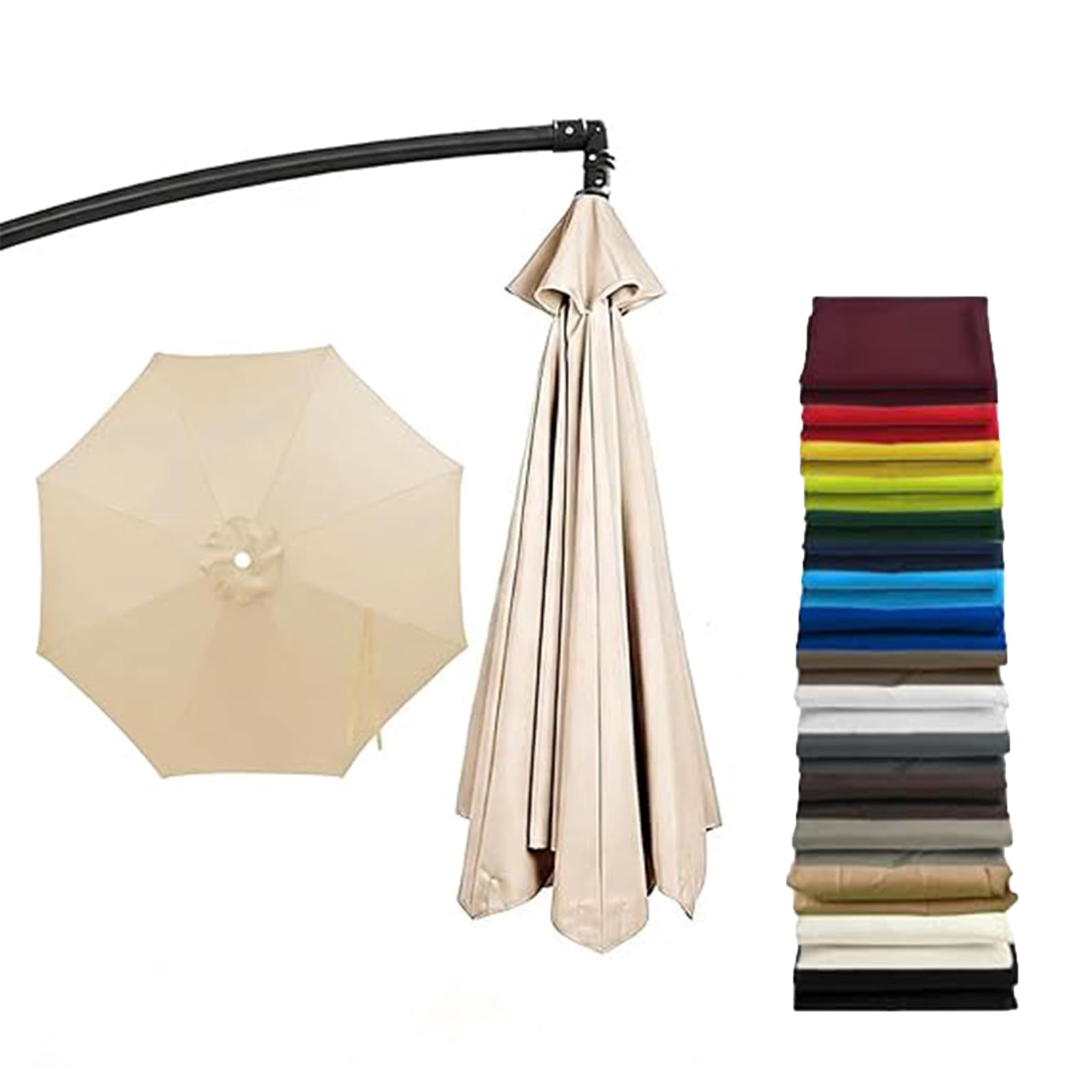 11 cantilever patio umbrella replacement ribs 11ft Cantilever Umbrella Replacement Canopy, Patio 8 Ribs Sun Umberlla  Cover UV 50+ Protection Waterproof Cantilever for Garden, Backyard, Pool