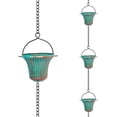 thumbnail image 1 of 11ft Copper Rain Chains for Outside, 12 Cups Rain Catcher Chain Replacement Downspout for Gutters, Adjustable Length, 1 of 13