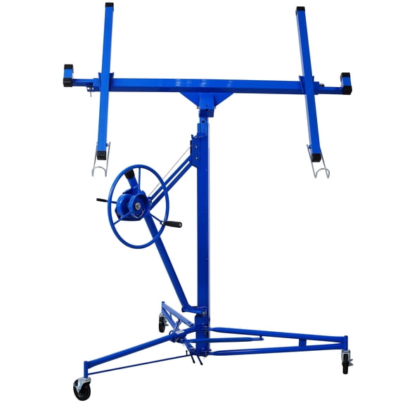 11ft Drywall Lift Panel Hoist Jack Lifter for One Person Operation, Steel Drywall Hoist with 150 lbs Capacity, Blue