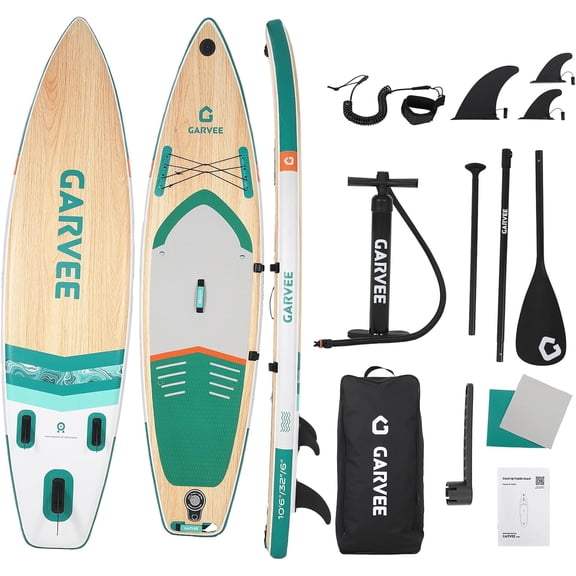 11ft Inflatable Stand Up Paddle Board 32 In Wide SUP with Accessories Lightweight Stable Design Non-Slip Deck 300lb Capacity