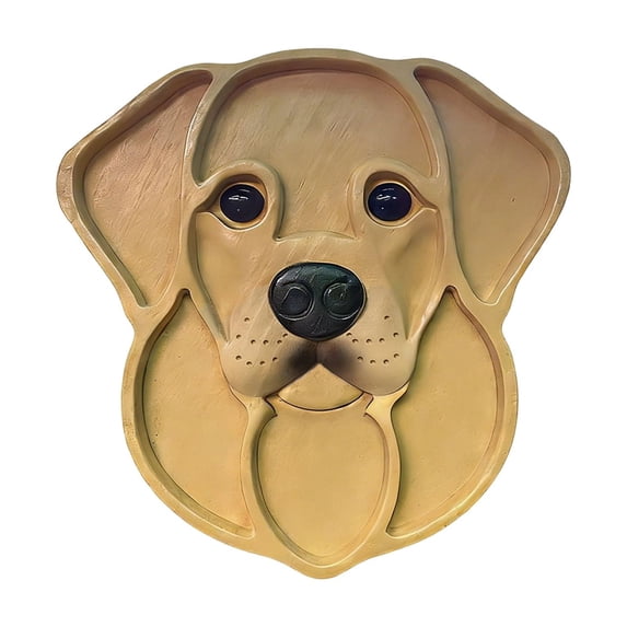 11in Charcuterie Board , Dog Face Shaped Serving Platter and Cheese Tray , Natural Solid Wood and Smooth Finish Brown , Kitchen Party Hosting and Household Appetizer Display