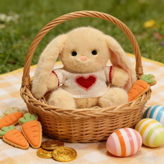 11in Easter Plush Bunny Toy – Soft Stuffed Rabbit Decoration for Spring Home Decor, Holiday Display, Kids Gift, Nursery Companion for Easter Celebration