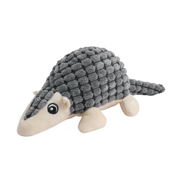 11in Grey Pangolin Plush Ornament with Internal Acoustic Module, Realistic Scaled Animal Figurine for Home and Studio Decor, Unique Wildlife Model
